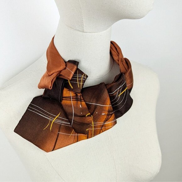 Ogsplosh Abstract Orange Ascot Scarf - Women's Necktie - Unisex Cravat - NEW - Picture 5 of 8